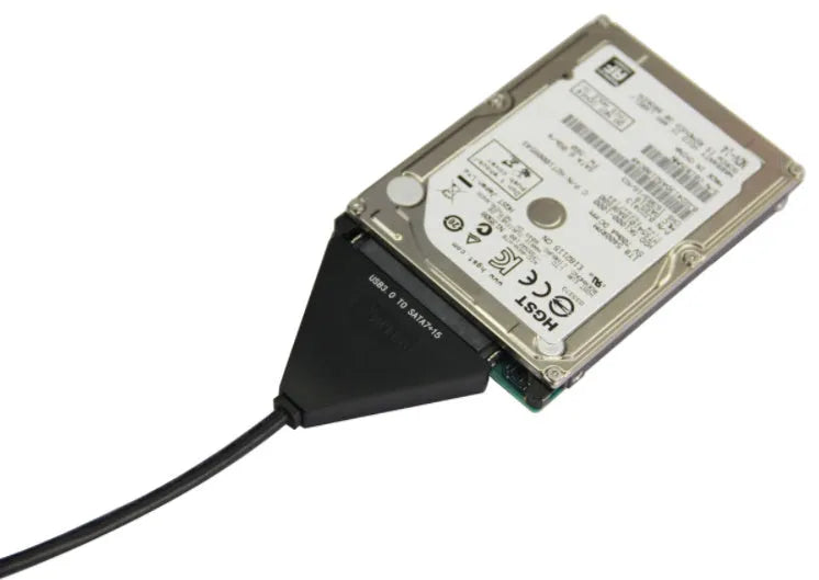 Black USB 3.0 to SATA 7+15 pin adapter cable for connecting hard drives externally to computer USB ports