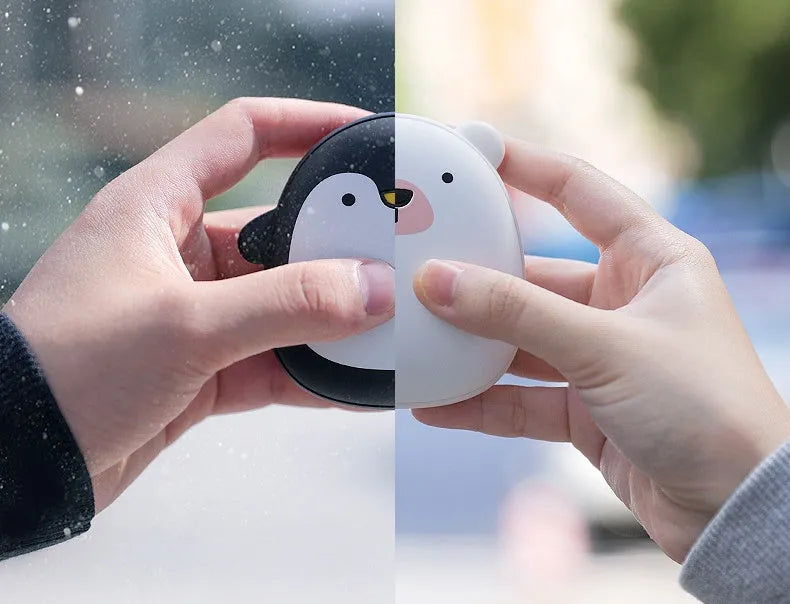 Cute penguin polar bear USB rechargeable electric hand warmer with power bank function