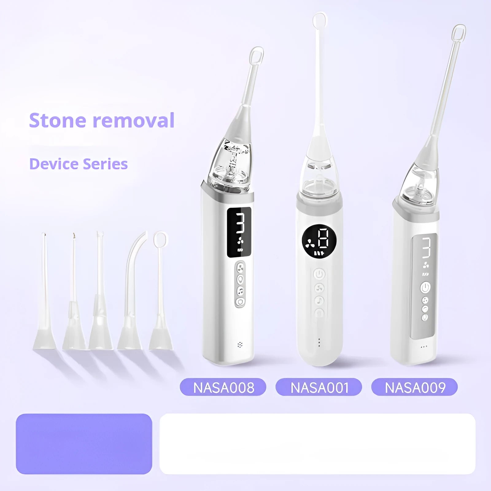 Milky white tonsil stone removal tool for oral cleaning and dental stone extraction