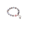 Women's silver bracelet with 7.5mm gray moonlight stone and zodiac design.