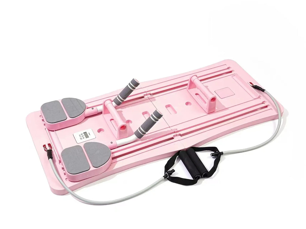 Foldable belly panel fitness board in purple, black or pink colours for home core training