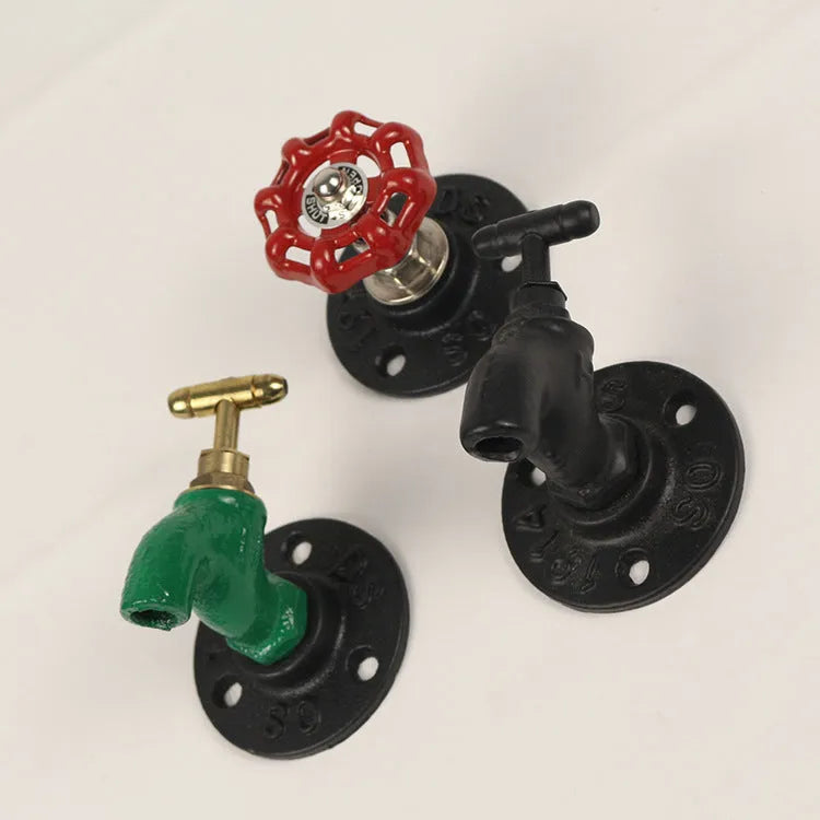 Water pipe style metal towel rack hook with polished finish in three colour options
