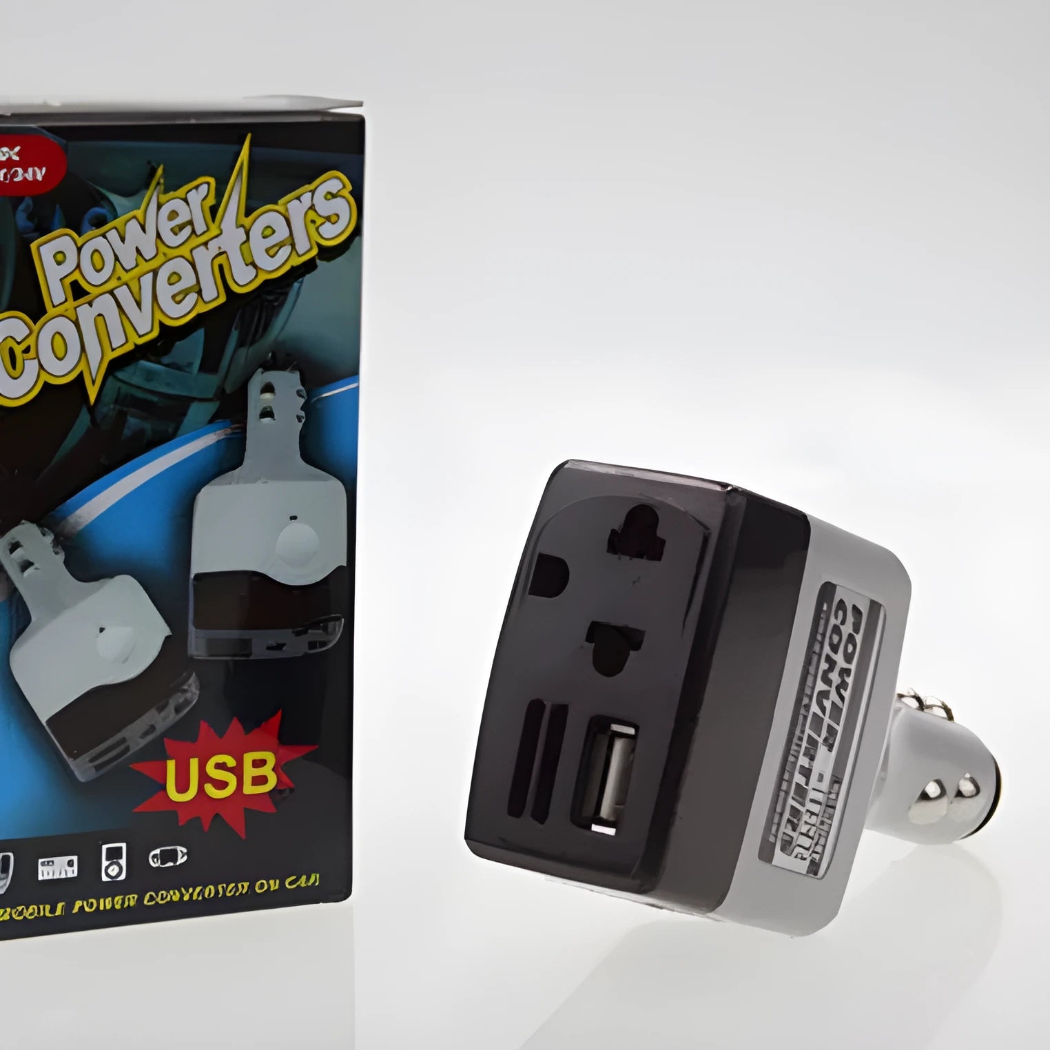 Car cigarette lighter power adapter with USB port for mobile phone charging