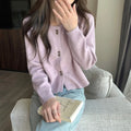 Women's acrylic fibre cardigan coat in long sleeve design with free size fit