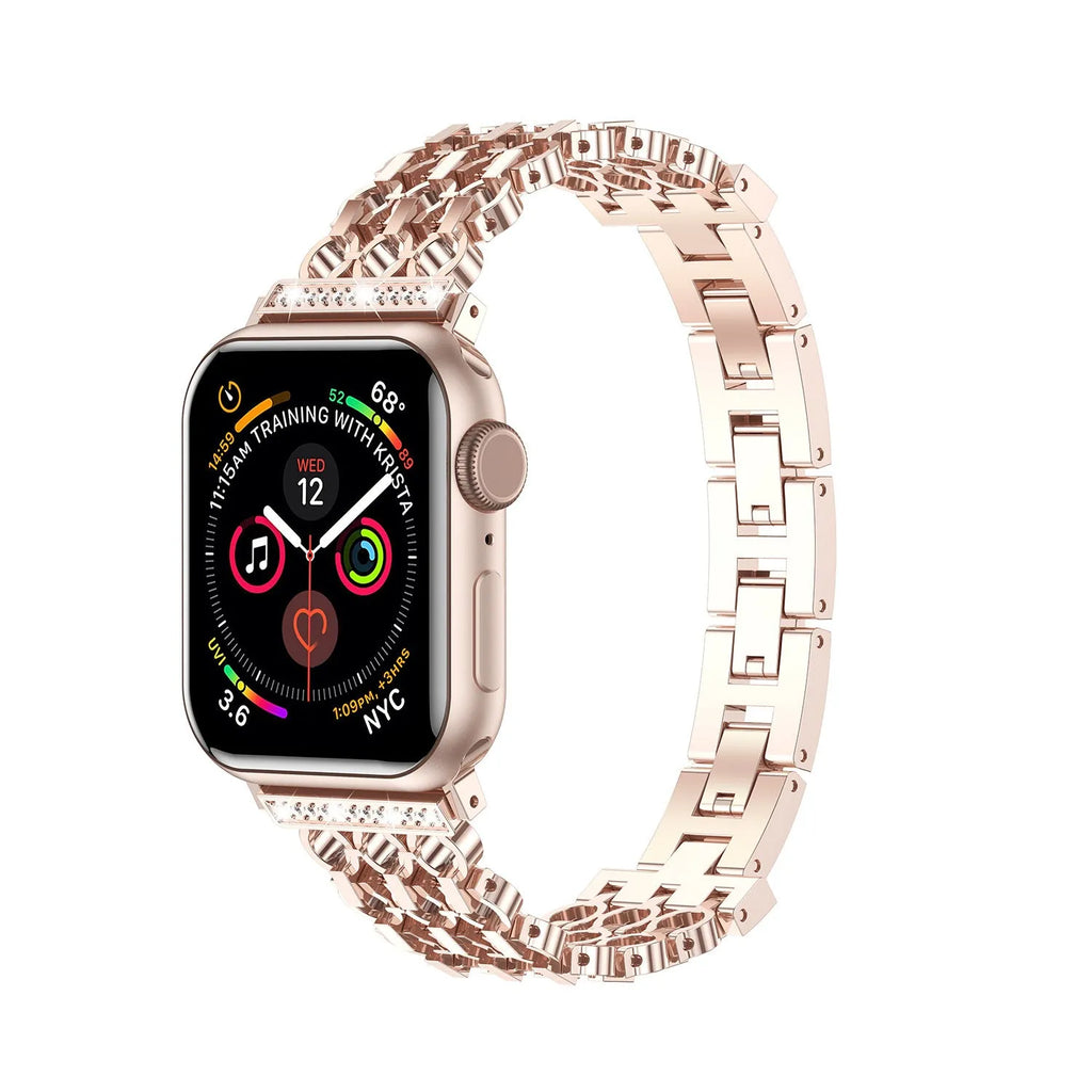 Stainless steel mesh watch strap for iWatch 38-49mm in silver finish