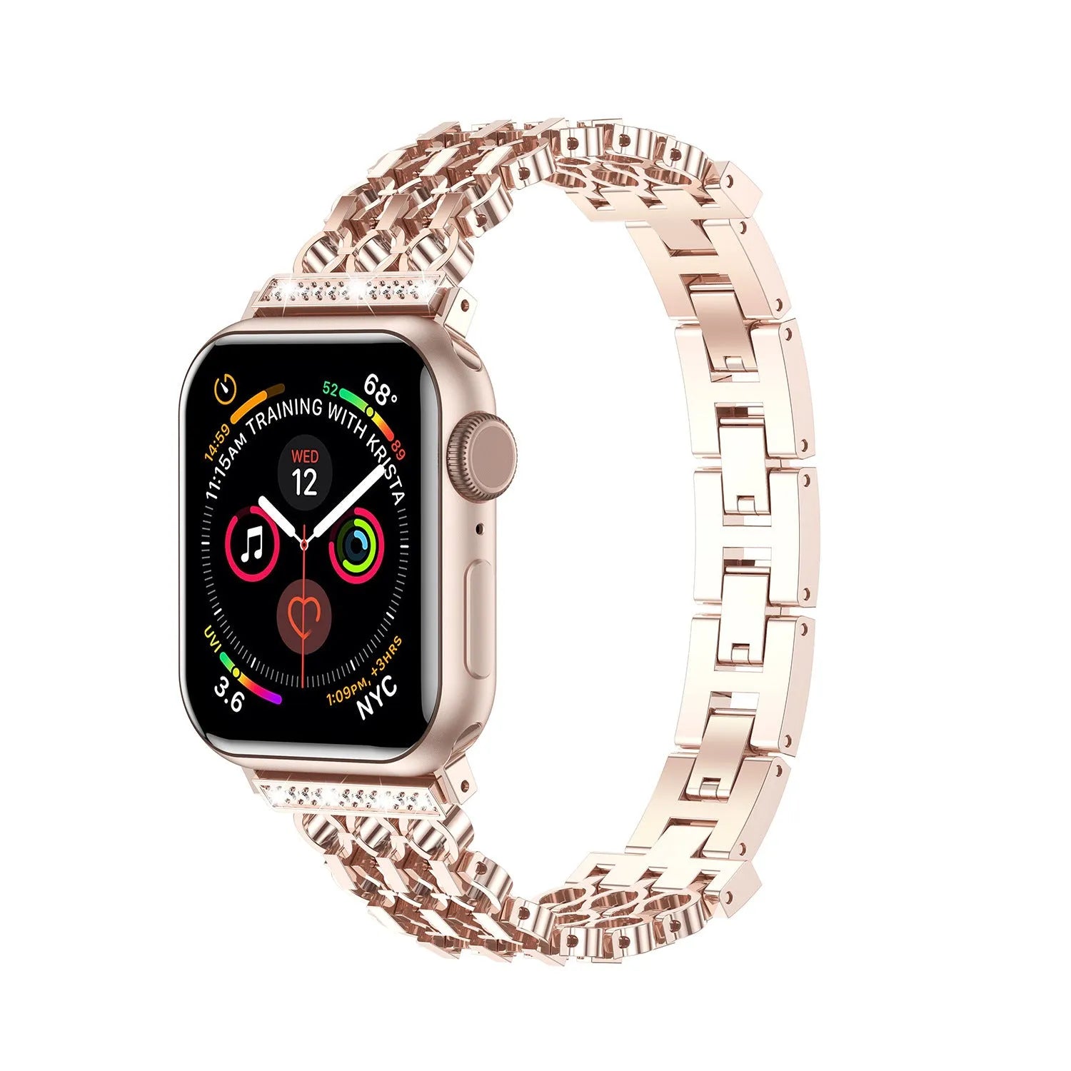 Stainless steel mesh watch strap for iWatch 38-49mm in silver finish