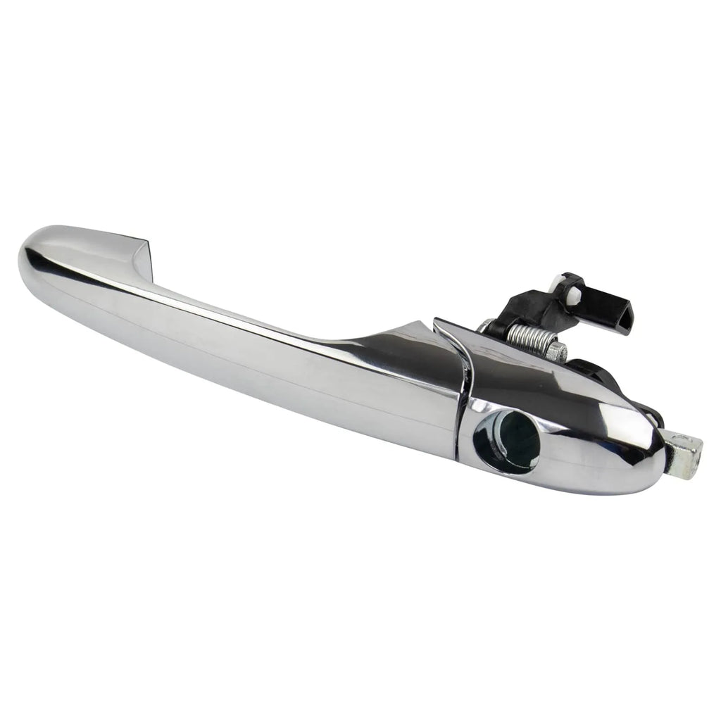 Black ABS plastic Fiat 500 car door handle replacement part showing dimensions