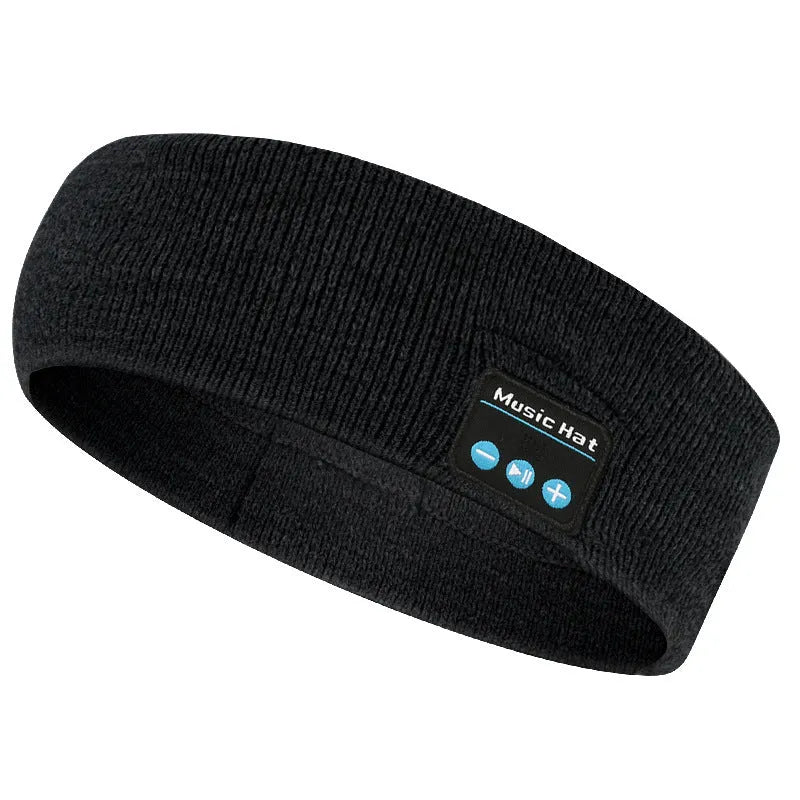 Bluetooth 5.4 headband with integrated eye mask and sports scarf in black, dark gray, or gray white