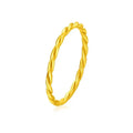 Women's brass gold plated ring shown in simple bracelet and twist ring styles.