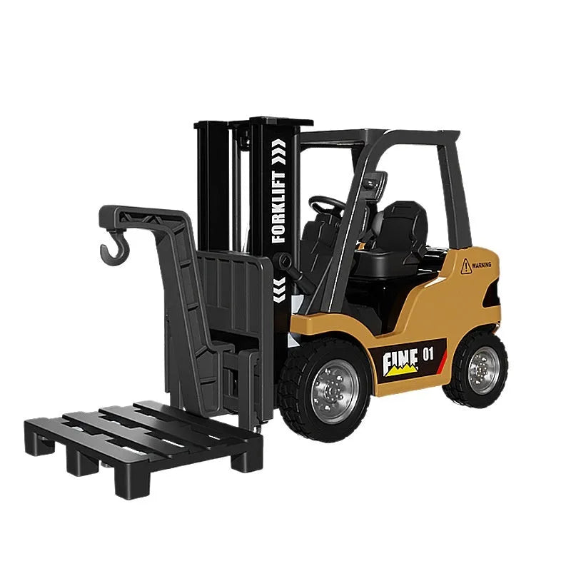 1:64 scale Bluetooth remote-control alloy forklift model with mobile app control and working accessories