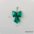 Christmas decorative bowknot hanging ornament in red bright leather finish 12cm size
