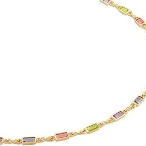 Ladies geometric crystal necklace with glass colour glaze pendant on electroplated alloy chain