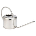 Stainless steel watering can with long spout, 2 litre capacity, shown in black, gold, and steel finishes.