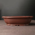 Handmade purple clay ceramic bonsai basin in classical Chinese style measuring 25x20cm