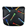 Golf putter protective sleeve with rocket pattern square design in PU leather material