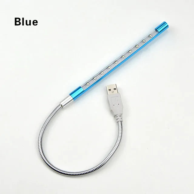 Aluminium alloy USB LED night light with flexible 420mm gooseneck stem in spiral design