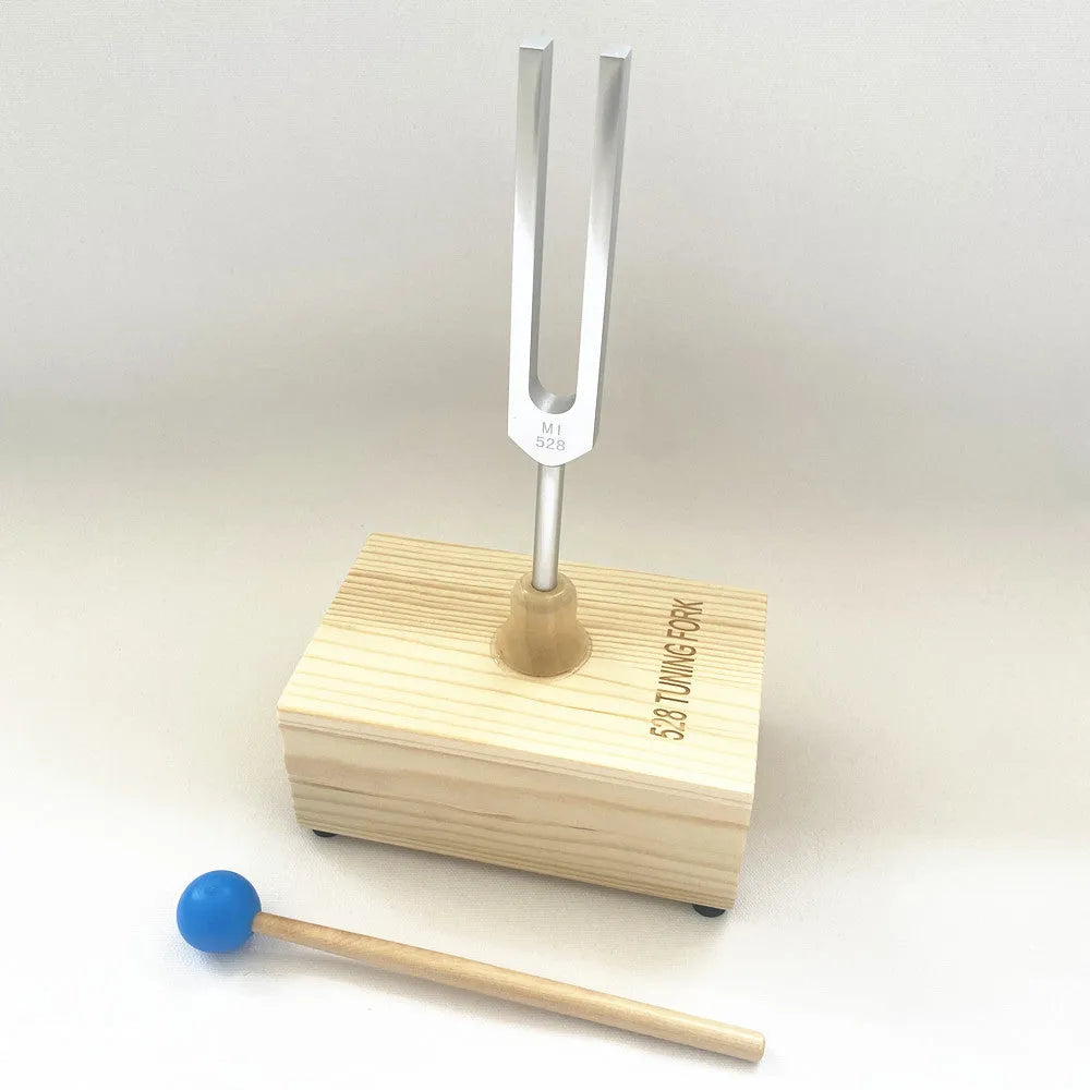 Aluminium alloy 432Hz tuning fork with speaker set in kraft paper box