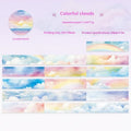 Japanese paper sky theme decorative washi tape roll showing colourful clouds design, 30mm wide