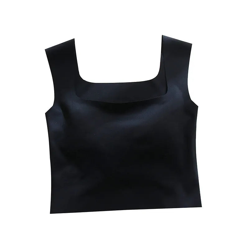 Women's non-marking fixing cup sling vest with chest pad in light sports style