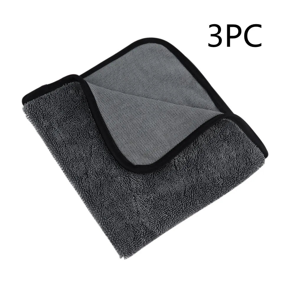 Grey microfiber car wash towel measuring 40x40cm for vehicle drying and polishing