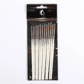 Pearl white 12-piece artist brush set with nylon wool bristles and solid wood pen holder