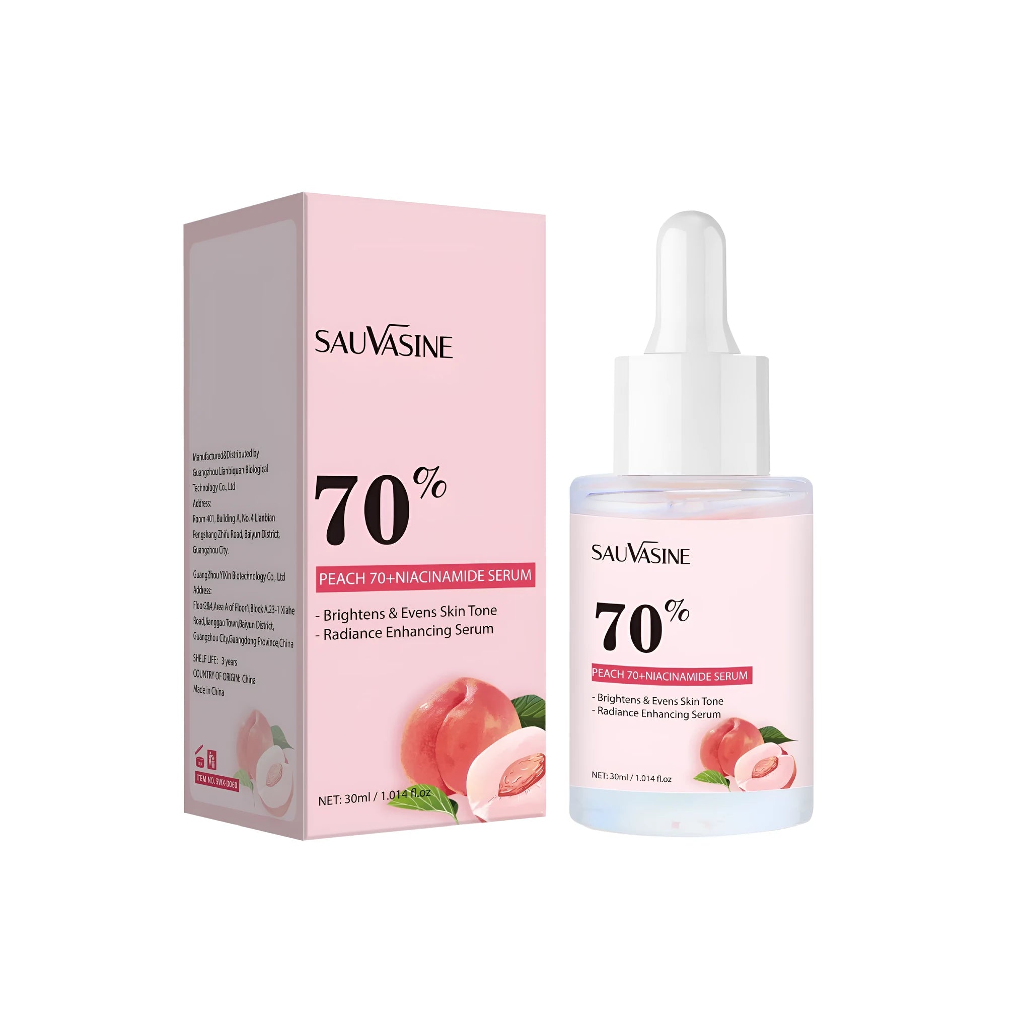 30ml nicotinamide hydrating care solution in compact 95mm tall bottle