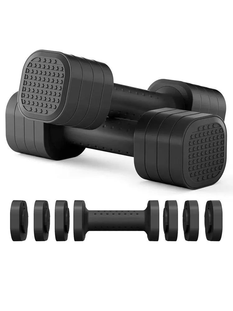 Detachable dumbbell set for women's fitness in slim fit design with adjustable weights