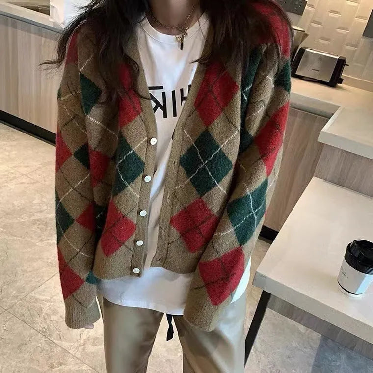 Casual knitted cardigan in acrylic fabric showing free size regular cut with medium thickness and macaron colour options