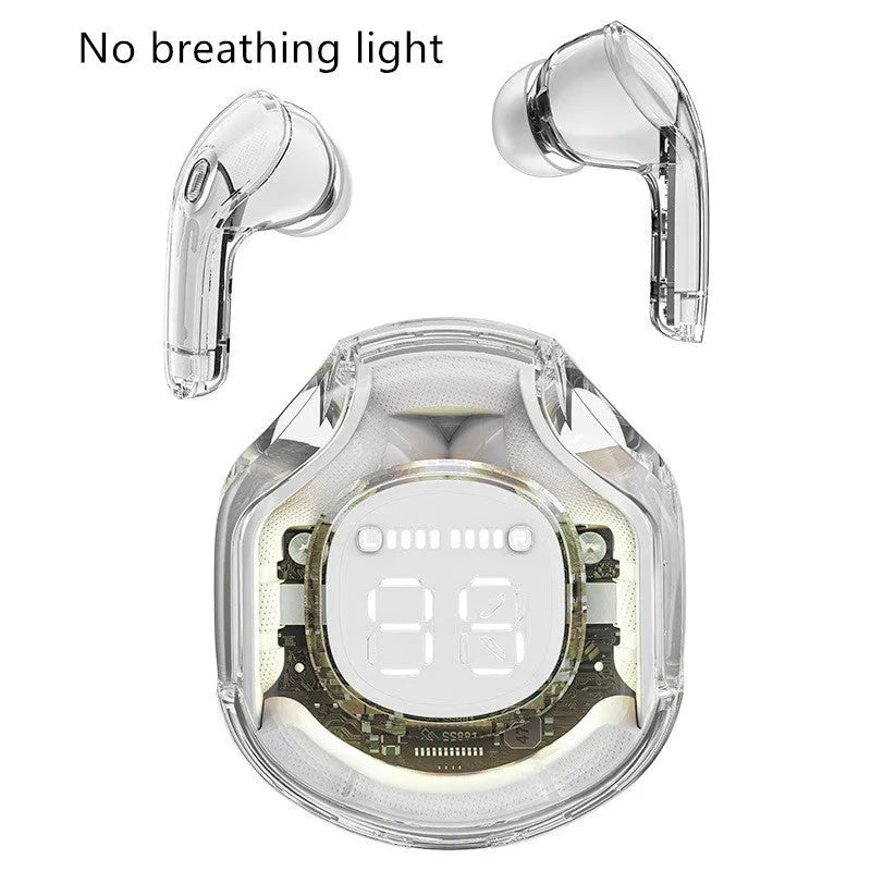 Transparent warehouse wireless Bluetooth headset in five colour options with in-ear design