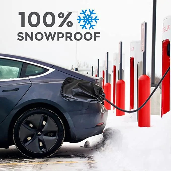 Grey waterproof drawstring cover for new energy vehicle charging connector