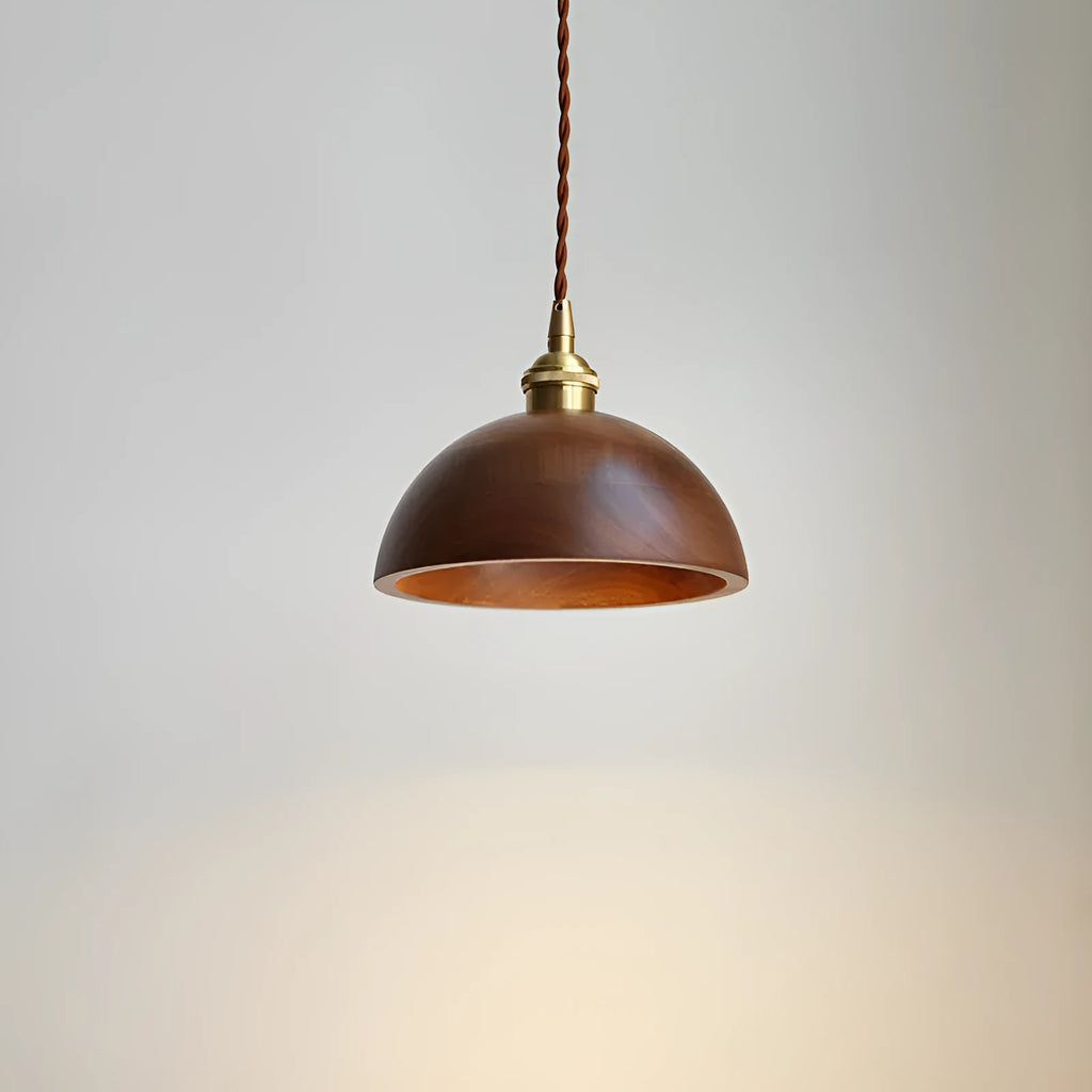 Black walnut and copper art single-head droplight chandelier pendant light