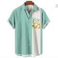 Men's stripe pattern Hawaiian shirt with short sleeves and button front in various colours.