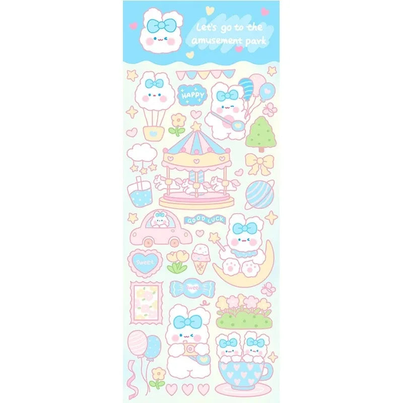 PVC waterproof cartoon decorative stickers for notebooks and stationery in multiple style options