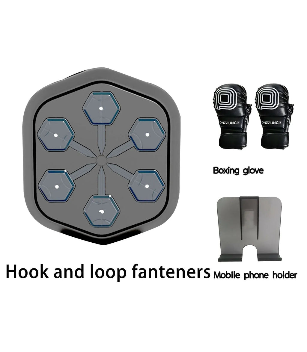 Black smart boxing machine with Bluetooth connectivity and 200kg strike capacity