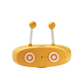 Electric robot cat toy with USB charging, feather stick, and laser in blue grey and yellow