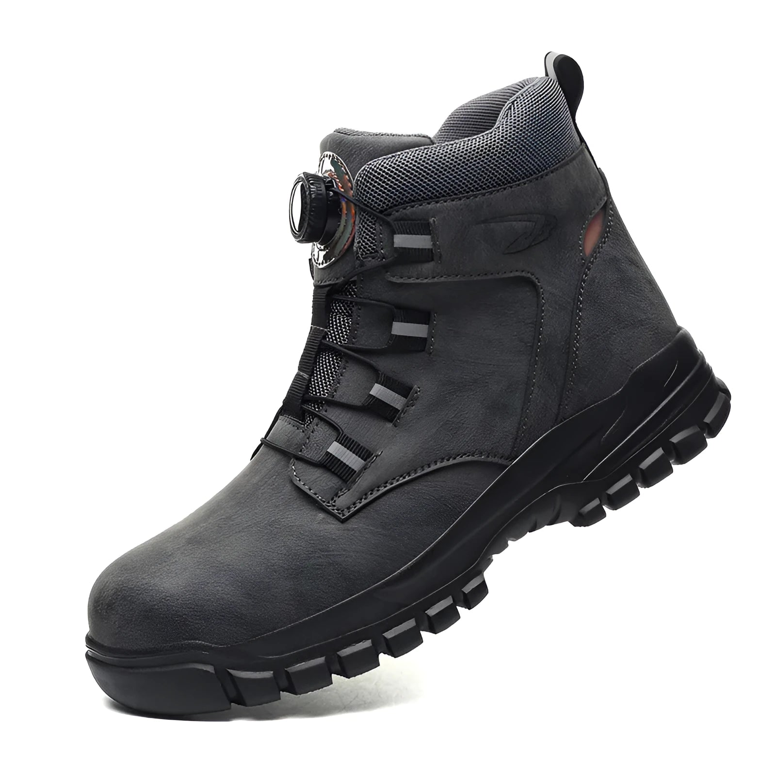 Lightweight labour protection safety shoes with leather upper and rubber sole