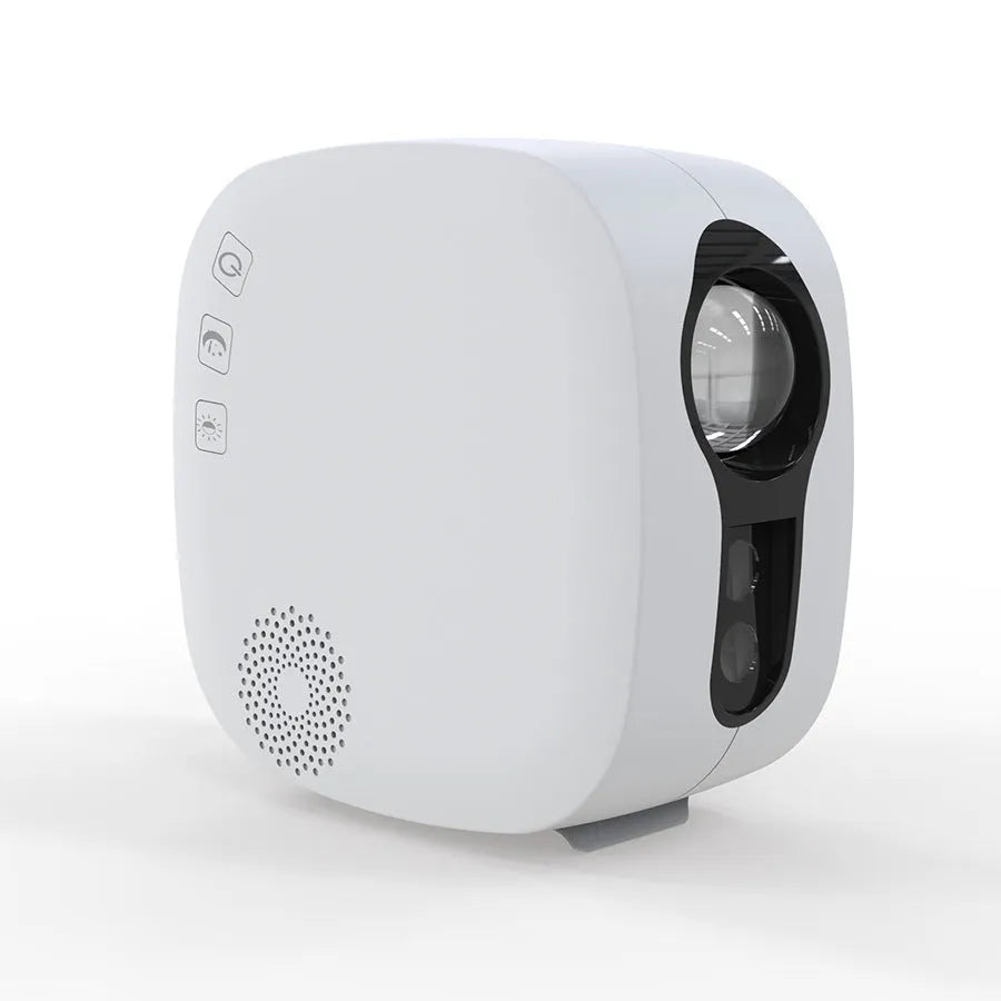 White laser starry sky projection lamp with nebula moon patterns and Bluetooth speaker functionality