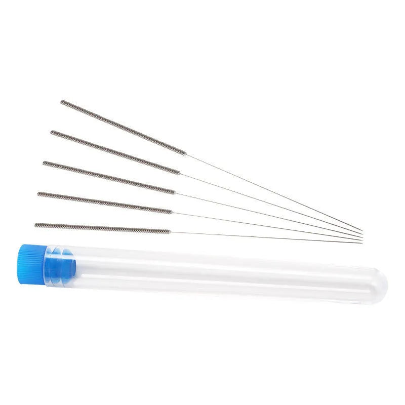 3D printer nozzle cleaning needles for Mk8 and E3D hotends in five sizes from 0.2mm to 0.4mm diameter