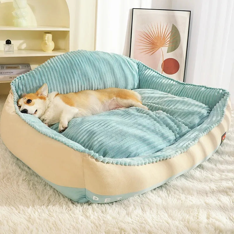 Morandi coloured removable washable dog bed for medium or large dogs and cats.
