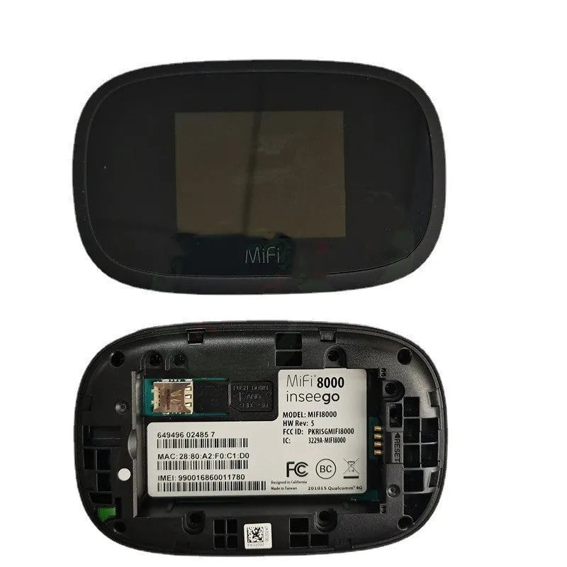 Black portable 4G wireless router with compact design for mobile internet access.