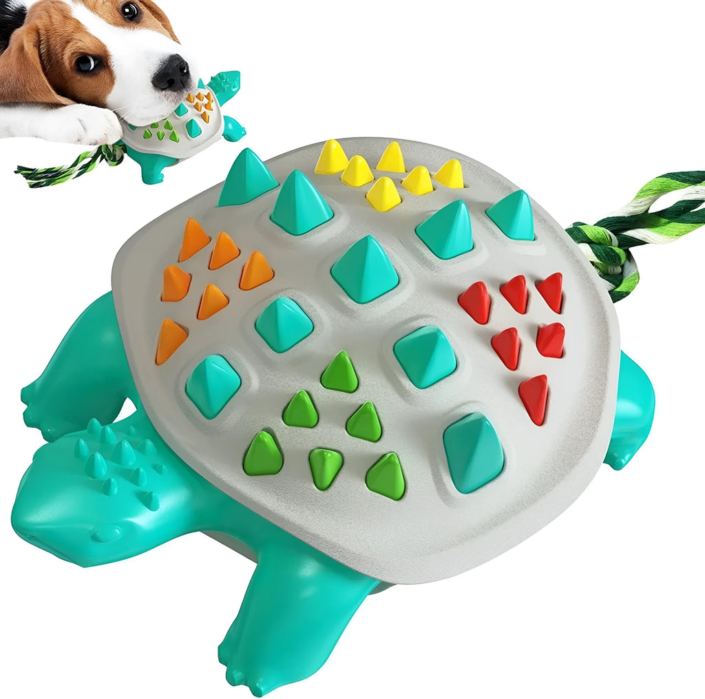 Natural rubber dog toothbrush chew toy in mint flavour for dental care