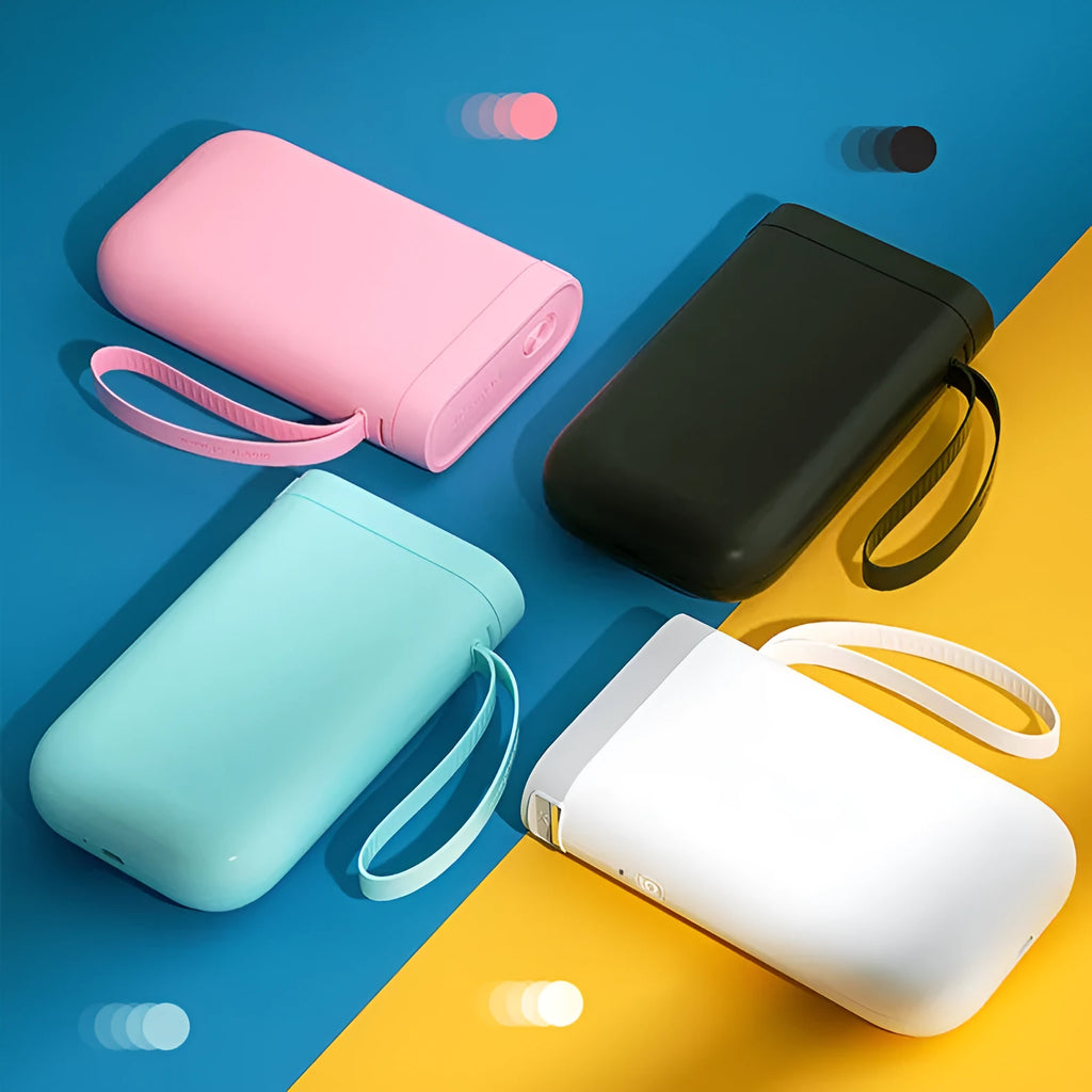 D11 Bluetooth thermal label printer in black, white, pink, green, or bundle options