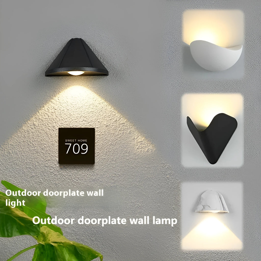 Black and white courtyard LED lighting lamp with aluminium alloy shell and IP65 waterproof rating for outdoor garden use