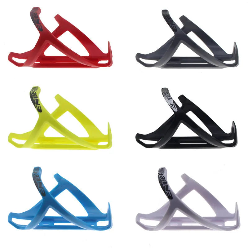 Mountain bike water bottle cage in fluorescent yellow made from tough TPR plastic