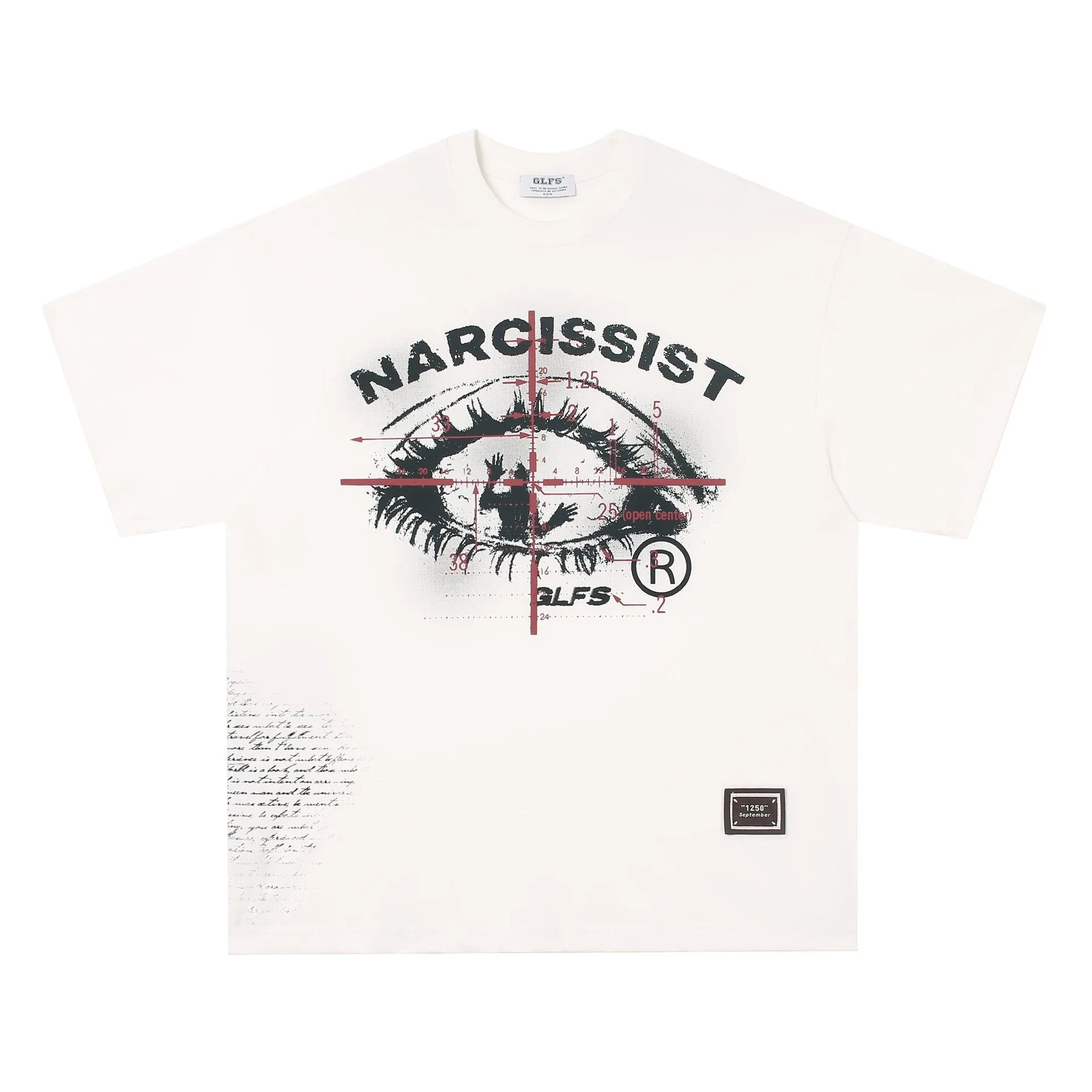 American retro hip hop gothic pure cotton T-shirt with letter pattern print in black colour