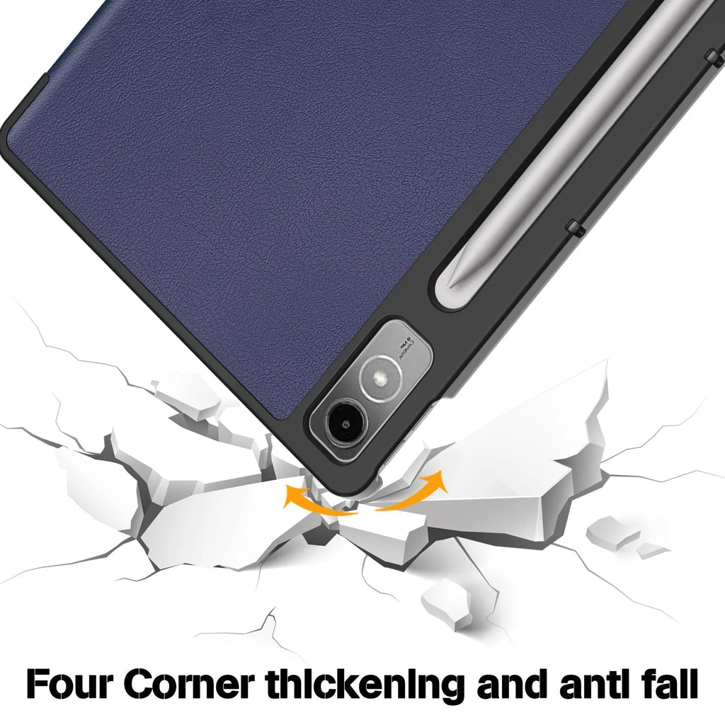 Lenovo Tab P12 tablet protective case in apricot colour with stand function extended