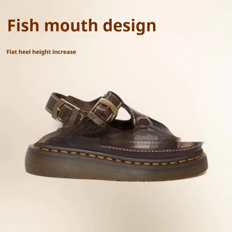 Men's embroidered floral pattern beach sandals in black or brown colours with PU leather construction