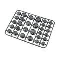 Set of 30 coloured ABS plastic screw caps for motorcycle engine modification.