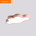 Cloud-shaped LED ceiling lamp with wooden frame in choice of colours for bedroom or study