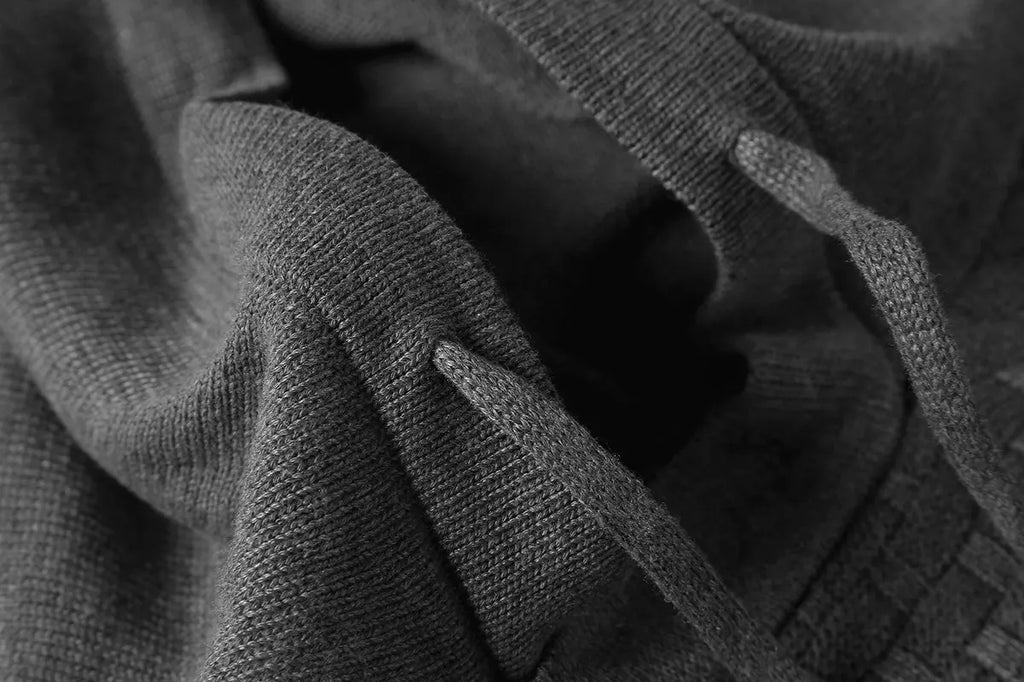 Men's cotton and polyester blend hooded sweatshirt shown in available colours